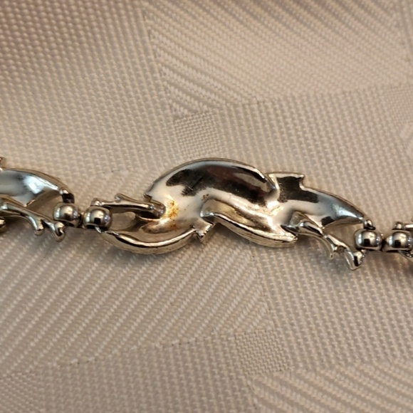 VINTAGE Choker Necklace Silver Pave Costume Jewels - Picture 8 of 8